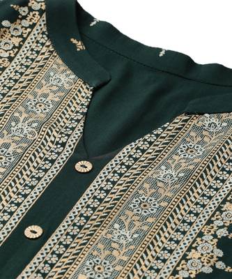 Dark-green printed rayon combo-kurtis 4