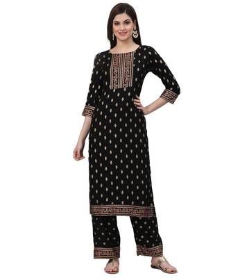 Black printed rayon combo-kurtis 1