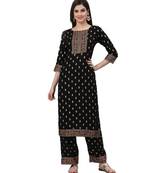 Black printed rayon combo-kurtis