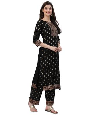 Black printed rayon combo-kurtis 2
