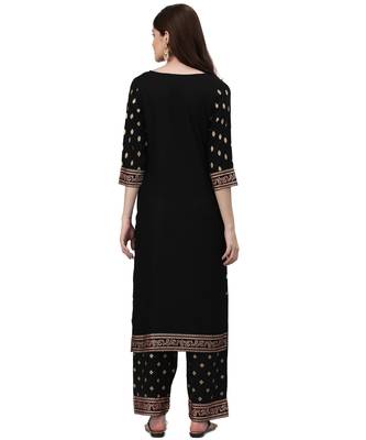 Black printed rayon combo-kurtis 3