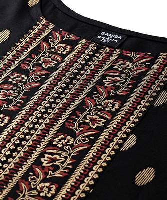 Black printed rayon combo-kurtis 4