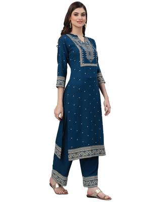 Teal-blue woven rayon combo-kurtis 2