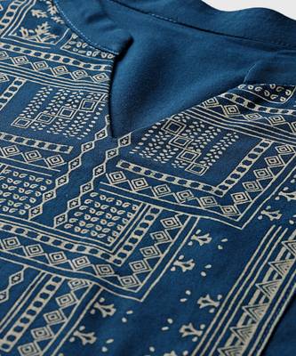 Teal-blue woven rayon combo-kurtis 4