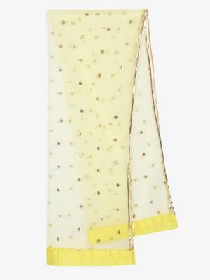 Saka Designs Lemon yellow ruffled Lehenga choli with sequenced work 6