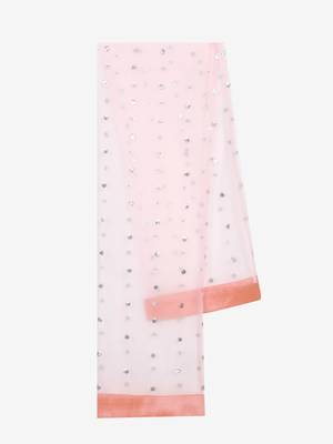 Saka Designs Peach pink ruffled lehenga choli with sequence work 4