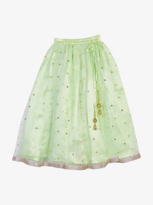 Saka Designs Green Lehenga choli with flowers on the yoke 3