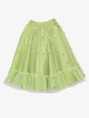 Saka Designs Green Ruffled Lehenga Choli  3