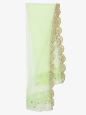 Saka Designs Green Ruffled Lehenga Choli  4