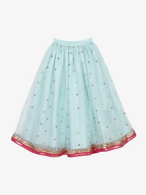 Saka Designs Blue lehenga with sequence work and poly jacquard choli 3