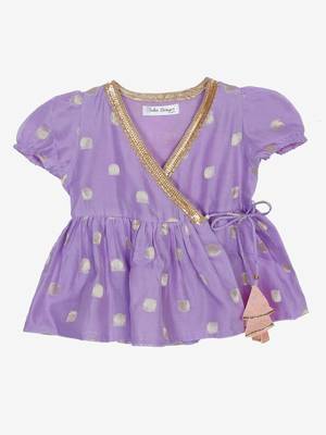 Saka Designs Jacquard Lehenga Choli Set In Mauve And Peach  2