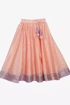 Saka Designs Jacquard Lehenga Choli Set In Mauve And Peach 