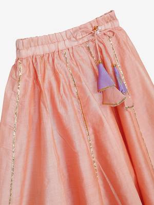 Saka Designs Jacquard Lehenga Choli Set In Mauve And Peach  4