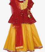 Saka Designs Yellow Lehenga With Gota Kinnari And Embroidered Choli