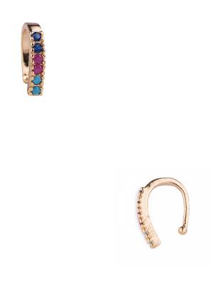 Gold cubic zirconia nose-ring 2