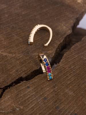 Gold cubic zirconia nose-ring 3