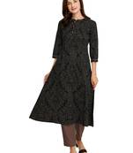 Black printed cotton cotton-kurtis