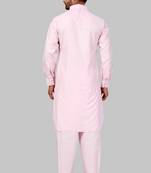 Pink plain cotton poly pathani-suits