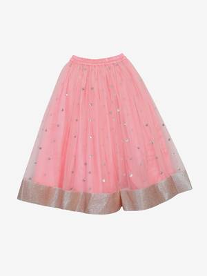 Saka Designs Flowery Print Choli In Blue With Neon Pink Lehenga 3