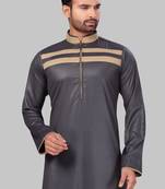 Grey plain cotton poly galabiyyas