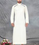 White plain cotton poly galabiyyas