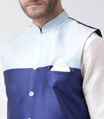 Multicolor plain art silk nehru-jacket