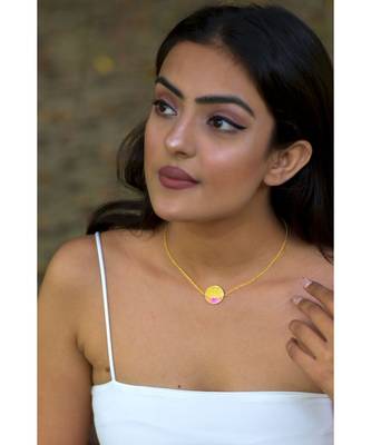 Mitali Jain Phase Gold Crescent Moon Enamel Necklace 1