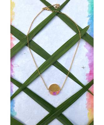 Mitali Jain Phase Gold Crescent Moon Enamel Necklace 3