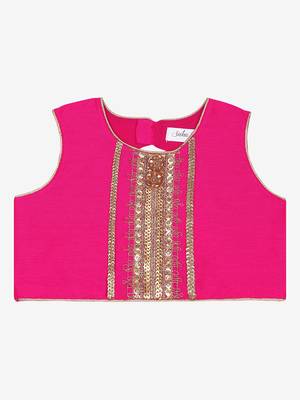 Saka Designs Neon Green And Magenta Lehenga Choli With Sequenced Work 2