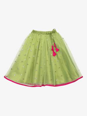 Saka Designs Neon Green And Magenta Lehenga Choli With Sequenced Work 3