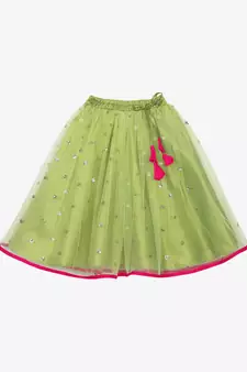 Saka Designs Neon Green And Magenta Lehenga Choli With Sequenced Work