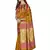 Yellow woven banarasi silk saree with blouse