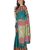 Light green woven banarasi silk saree with blouse