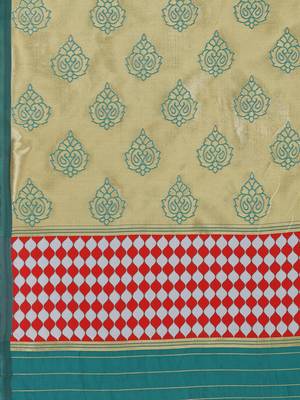 Light green woven banarasi silk saree with blouse 3