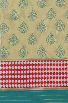Light green woven banarasi silk saree with blouse