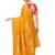 Yellow woven banarasi cotton saree with blouse