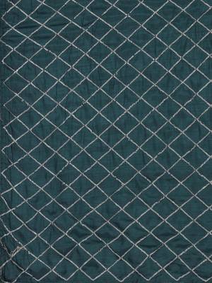 Blue embroidered silk saree with blouse 3