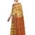 Yellow woven jacquard saree with blouse