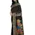 Black woven Banarasi silk blend saree with blouse