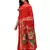 Red woven banarasi silk saree with blouse