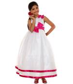 White plain satin kids-frocks