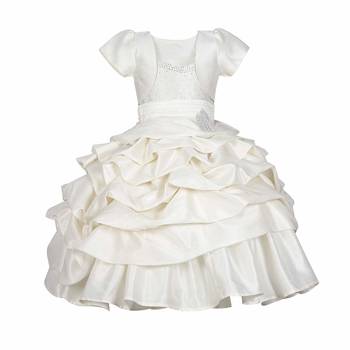 White plain satin kids-frocks 1