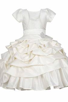 White plain satin kids-frocks
