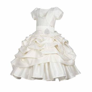 White plain satin kids-frocks 2