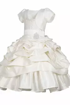 White plain satin kids-frocks