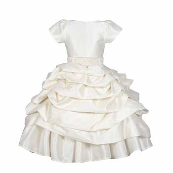 White plain satin kids-frocks 3