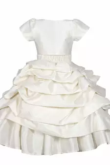 White plain satin kids-frocks
