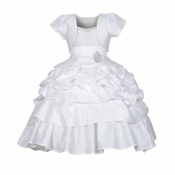 White plain satin kids-frocks 1