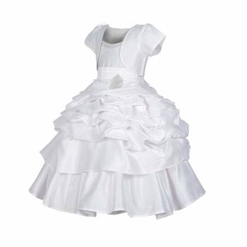 White plain satin kids-frocks 2