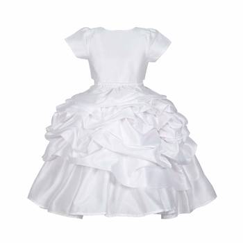 White plain satin kids-frocks 3